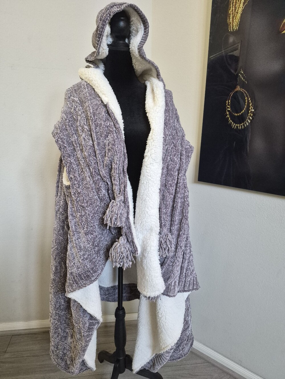 SOFT SURROUNDINGS Women's Chenille Sherpa Wearable Throw Size OSFM